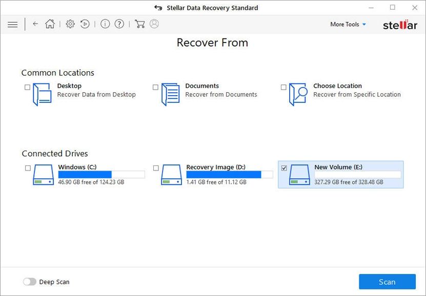 Browse and Select file to recover Data