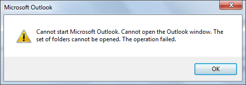 MS Outlook Error messages