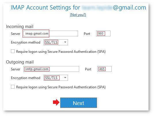 Manual Steps to Sync Gmail into MS Outlook