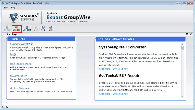 GroupWise to Exchange Migration tool screenshots