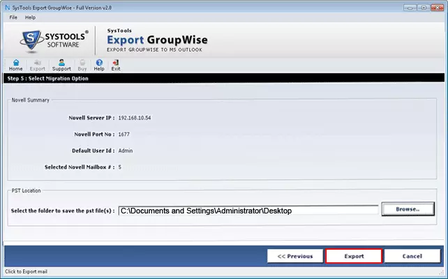Successfully migrate GroupWise mailbox to exchange server