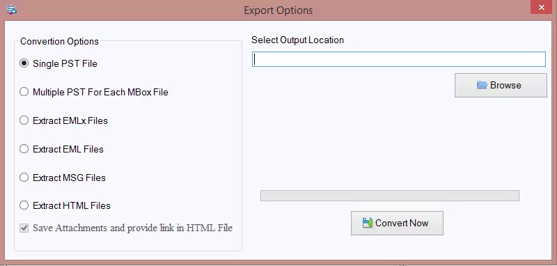 Export MBOX emails to pst file