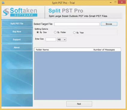 Split PST File Tool screenshots