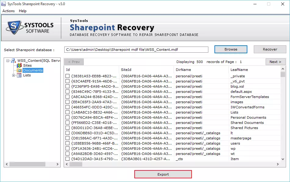 Repair corrupt SharePoint database