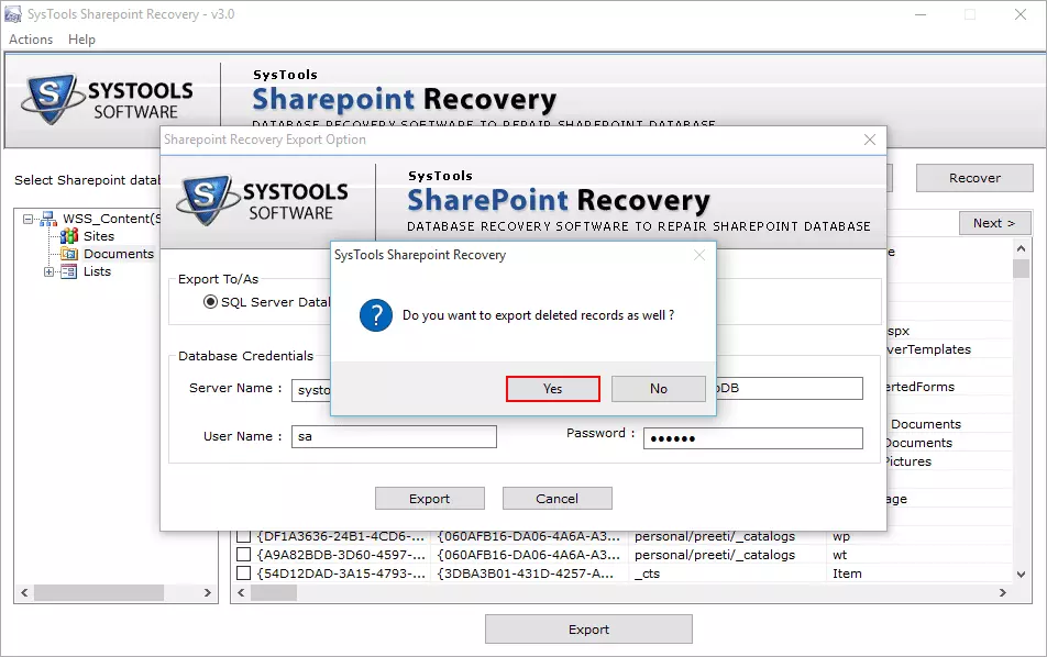 successfully save repair corrupt SharePoint database files