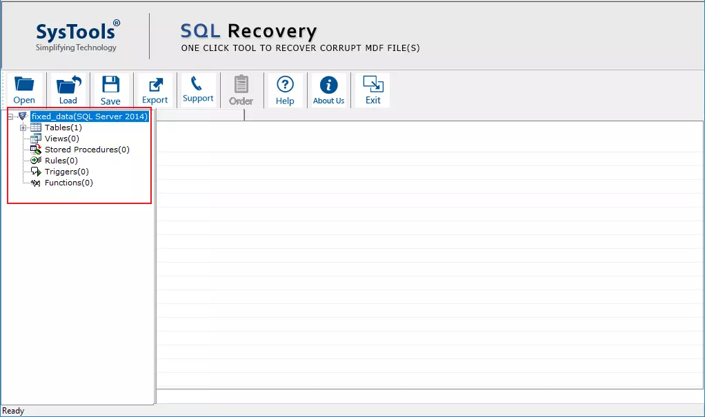 Shows the preview of recover SQL database objects